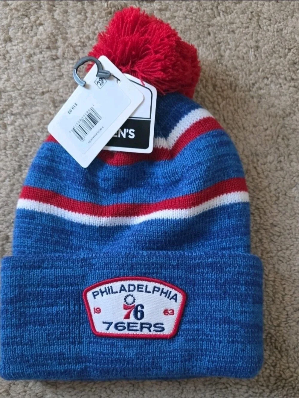 Philadelphia 76ers Beanie Knit Pom Hat Authentic NBA Licensed Fan Favorite